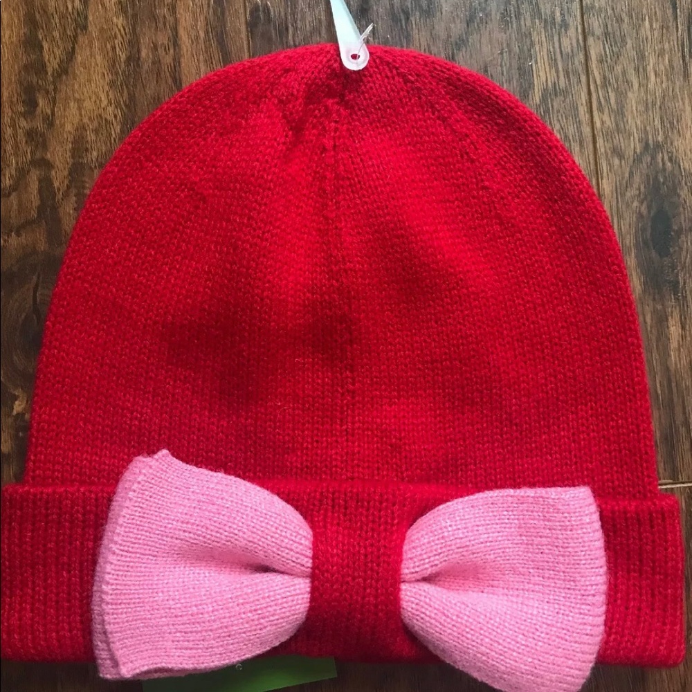 kate spade new york Colorblock Beanie Hat Red/Pink